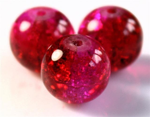 6mm CRACKLE GLASS BEADS ROUND