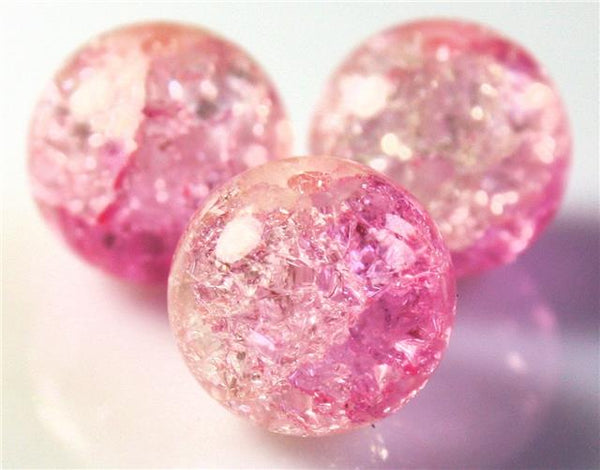 6mm CRACKLE GLASS BEADS ROUND