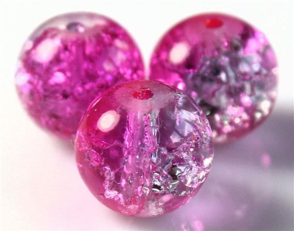 6mm CRACKLE GLASS BEADS ROUND