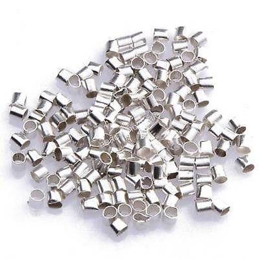 500 x SILVER PLATED 2.5mm TUBE CRIMP BEADS FINDINGS AH9
