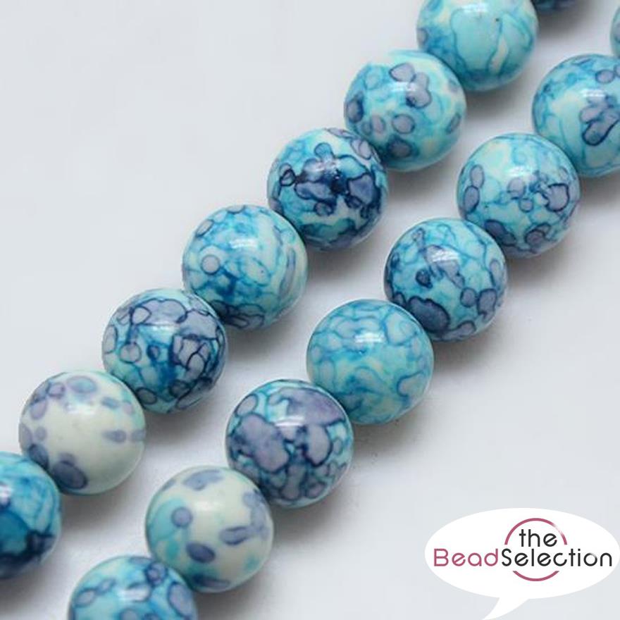 20 Ocean Jade Round Gemstone Beads Cyan Blue Premium Quality 10mm GS21