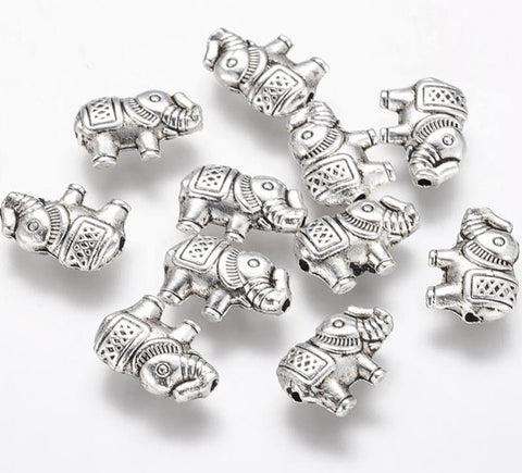 15 TIBETAN SILVER ELEPHANT SPACER BEADS CHARMS 12.5mm TOP QUALITY TS42