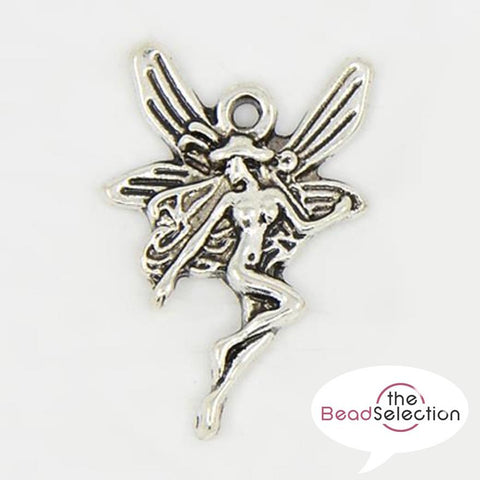 10 FAIRY CHARMS TIBETAN SILVER 22mm Angel jewellery making C80