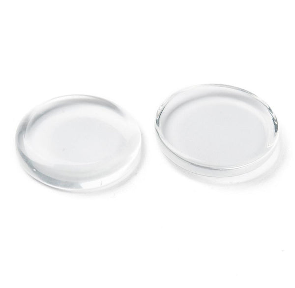 10 ROUND CLEAR GLASS FLAT CABOCHONS 25mm CAB61
