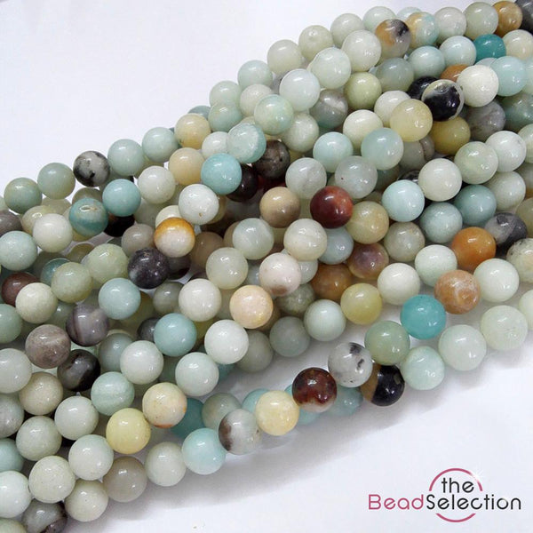 Flower Amazonite Round Gemstone Beads 8mm 25 Beads Chakra Stone GS131