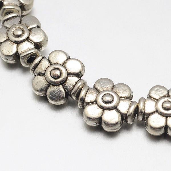 20 TIBETAN SILVER FLOWER SPACER BEADS TOP QUALITY 9mm X 8mm (TS24)
