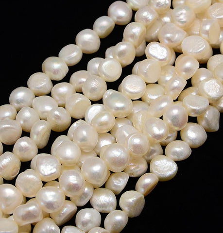 25 pcs 10-11mm Natural IVORY FRESHWATER PEARL BEADS GRADE A MSC42