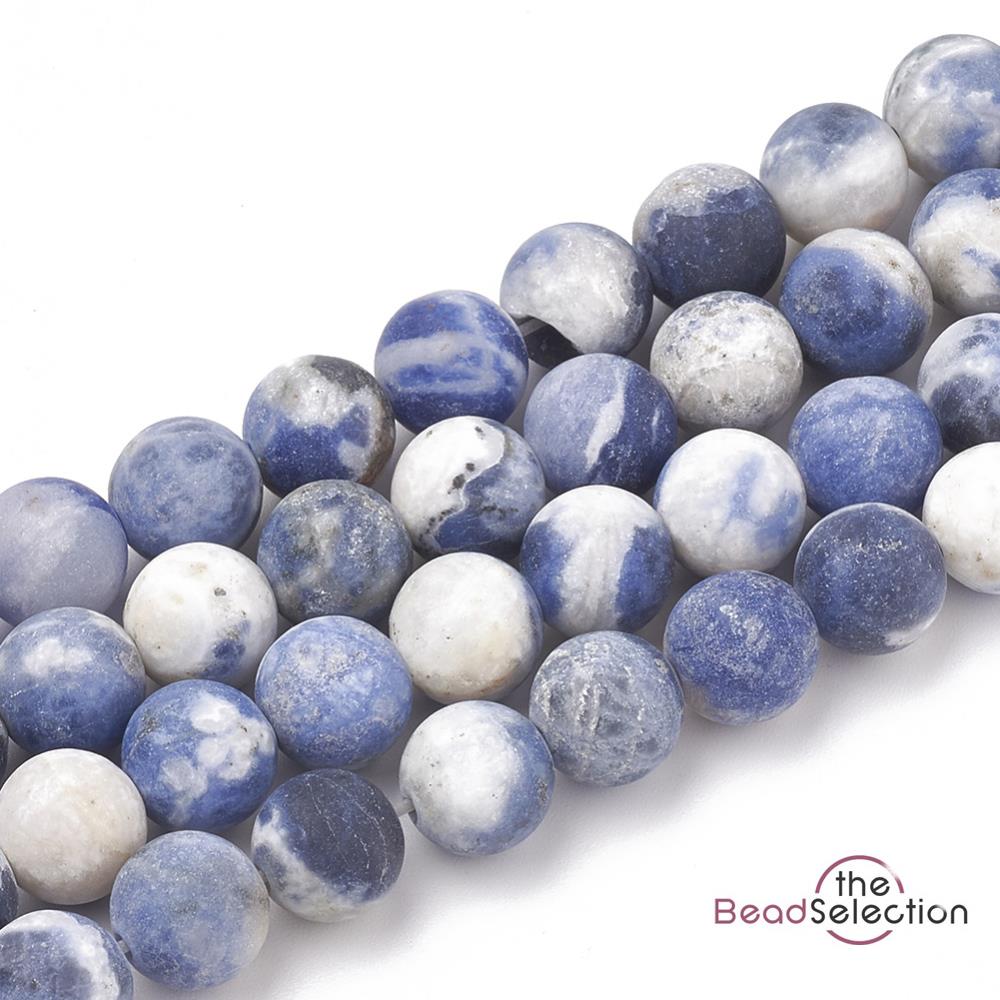 25 PREMIUM QUALITY FROSTED BLUE SODALITE ROUND GEMSTONE BEADS 8mm GS74