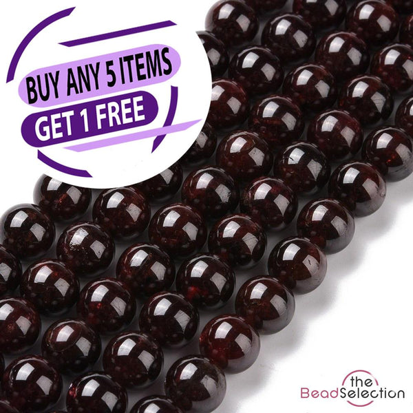 25 Dark Red Garnet Round Beads Gemstone 8mm Healing Jewellery Making GS139