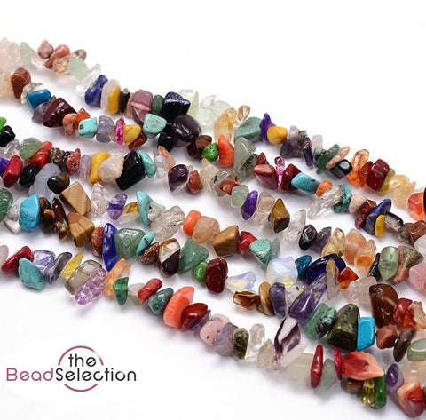 175 1 strand MIXED GEMSTONE NUGGET CHIP BEADS LARGE 8mm - 12mm GC27