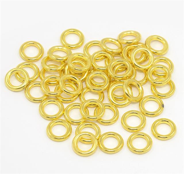 SUPER STRONG CLOSED SOLDERED GOLD PLATED JUMP RINGS 8mm  JR10
