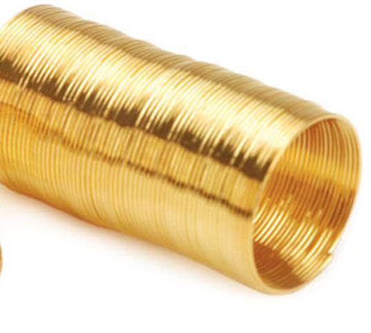 70 COILS 22mm x 0.6mm RING MEMORY WIRE GOLD PLATED AD6