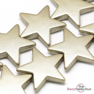 10 LARGE 28mm ACRYLIC STAR BEADS GOLD TOP QUALITY ACR133