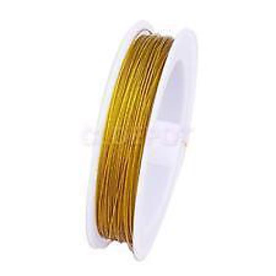 50mtr Reel 0.45 TIGER TAIL BEADING WIRE GOLD