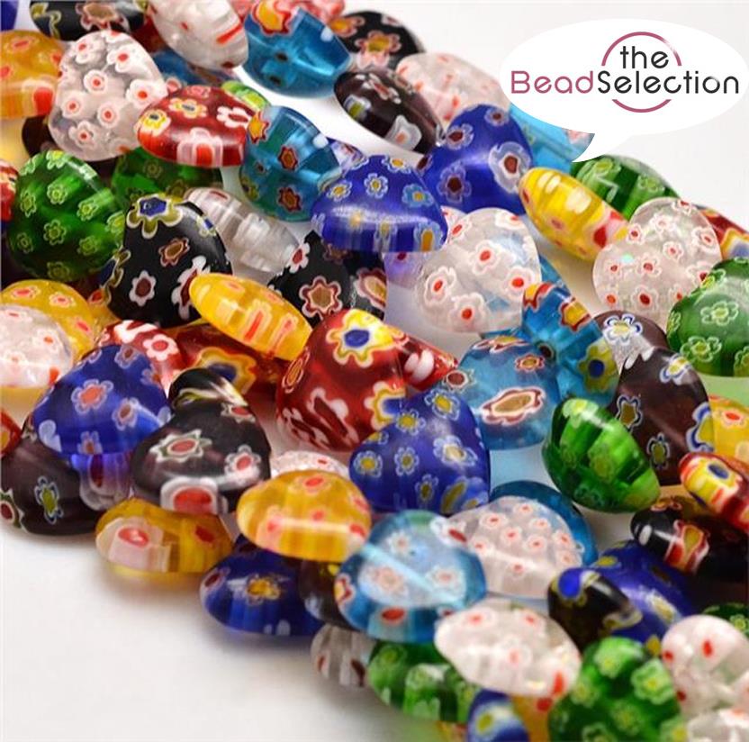 Flat Round Millefiori Lampwork Glass Beads For Jewelry Making – 6mm To 12mm Mix, Handmade