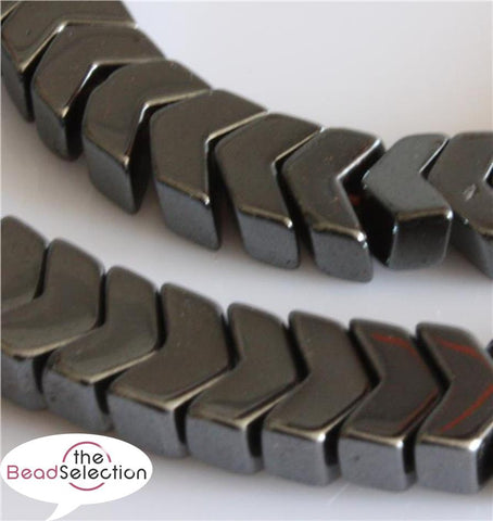 50 PREMIUM AAA QUALITY CHEVRON / ARROW HEMATITE BEADS 8mm x 7mm HEM39