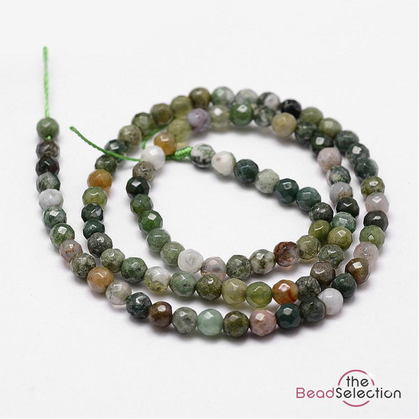 INDIAN AGATE FACETED ROUND GEMSTONE BEADS 4mm 1 STRAND 90+ Beads GS129