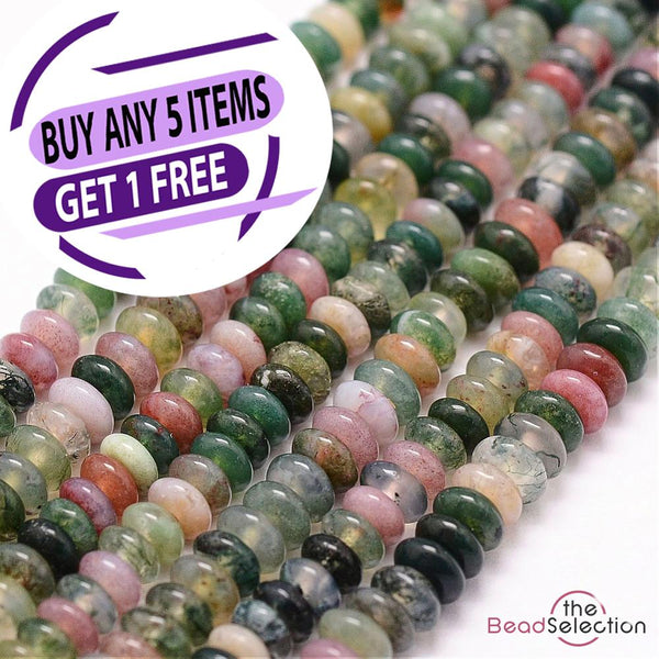 100 Indian Agate Gemstone Rondelle Flat Round Beads 4mm Jewellery Making GS116