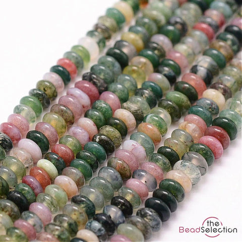 100 Indian Agate Gemstone Rondelle Flat Round Beads 4mm Jewellery Making GS116