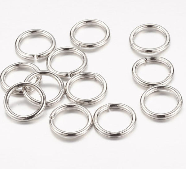 100 LARGE STRONG JUMP RINGS 12mm PLATINUM JEWELLERY MAKING FINDINGS JR11