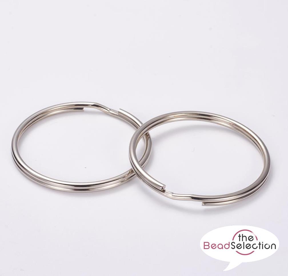 50mm EXTRA LARGE KEYRINGS STEEL NICKEL PLATED DOUBLE SPLIT RINGS