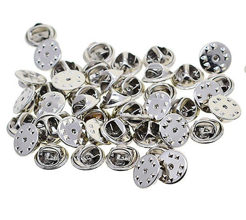 25 PIN BADGE BUTTERFLY BACKS LAPEL CLUTCH CLASP SILVER PLATED TS55
