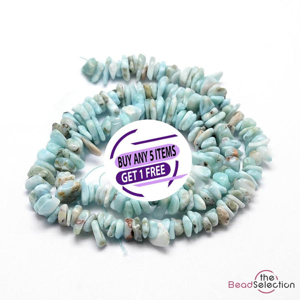 LARIMAR NATURAL GEMSTONE CHIP BEADS 10mm-5mm 1 STRAND GC76