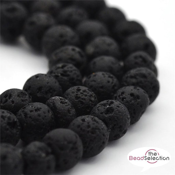 PREMIUM QUALITY BLACK LAVA ROCK ROUND GEMSTONE BEADS 4mm 6mm 8mm 10mm PER STRAND