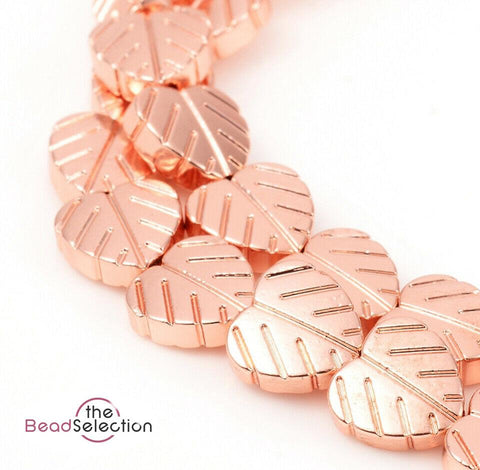 20 ROSE GOLD HEART LEAF STYLE HEMATITE BEADS 8mm PREMIUM QUALITY HEM56