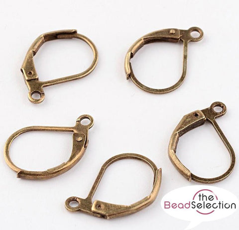 20 LEVER BACK EARRINGS BRONZE PLATED 16mm JEWELLERY MAKING FINDINGS AB14