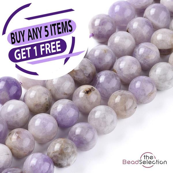 Lilac Amethyst Round Gemstone Beads 30 6mm Chakra Stones GS134