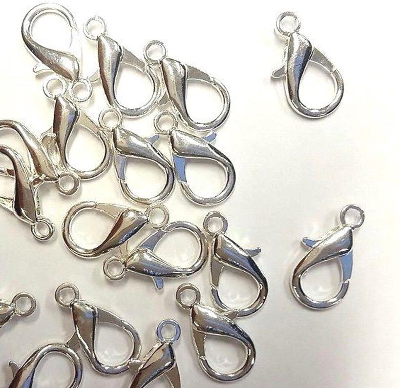20 Lobster Trigger Clasps Large 21mm Silver Plated Jewellery Making AG16