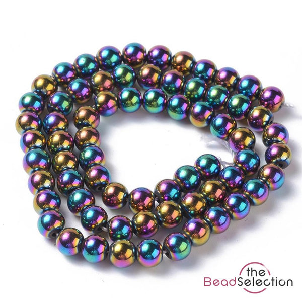 PREMIUM QUALITY 3mm MAGNETIC RAINBOW ROUND HEMATITE BEADS 145+ 1 STRING HEM67