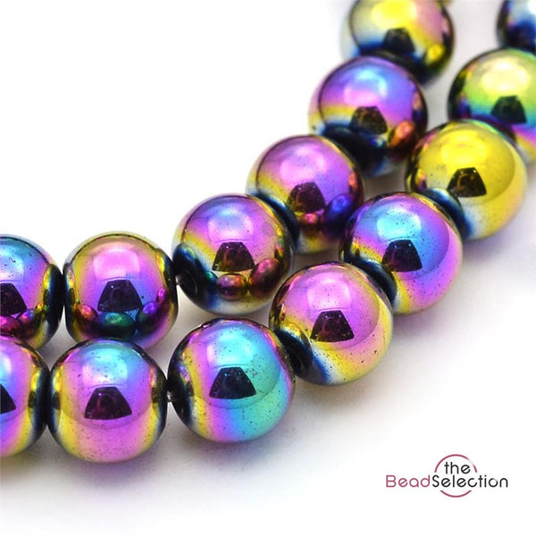 PREMIUM QUALITY 3mm MAGNETIC RAINBOW ROUND HEMATITE BEADS 145+ 1 STRING HEM67