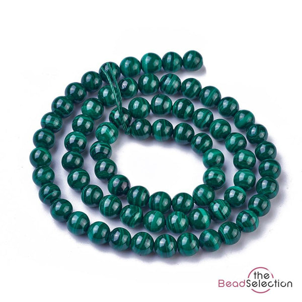 25 Green Malachite Round Beads Natural Gemstone 8mm Chakra Jewellery MakingGS164