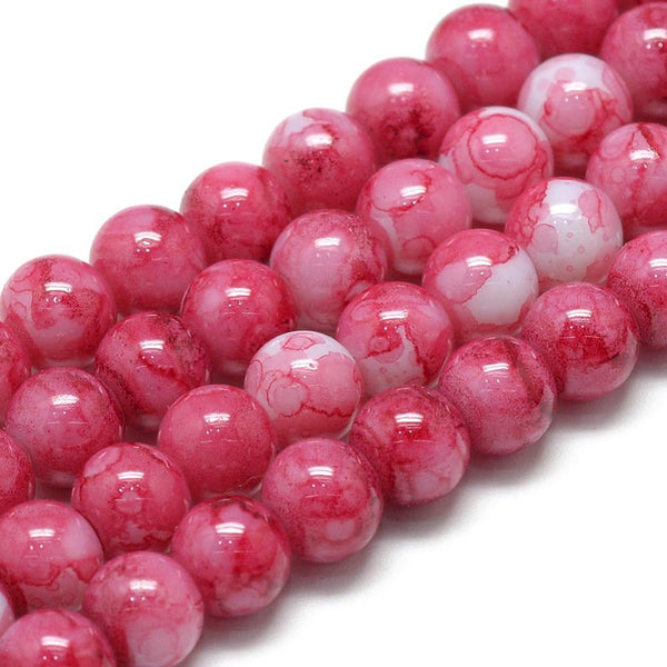 Marbled Glass Beads 200x 6mm 100x 8mm 50x 10mm Colour Choice Jewellery Making