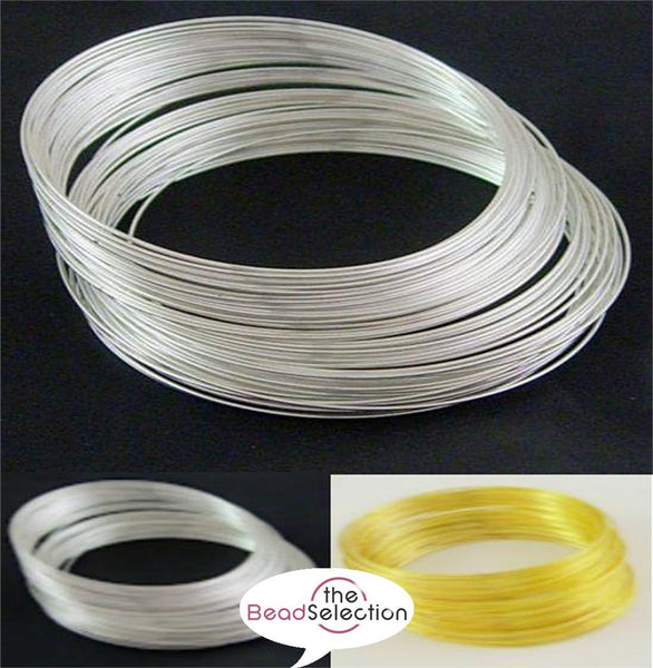 50 COILS LOOPS 65mm BRACELET MEMORY WIRE SILVER / GOLD PLATED JEWELLERY MAKING