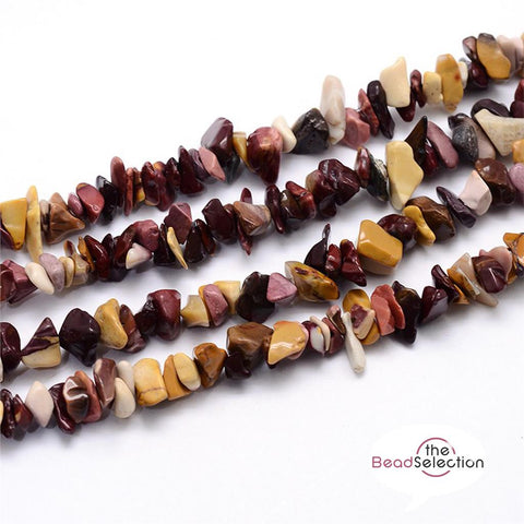 MOOKAITE GEMSTONE CHIP BEADS 8mm - 5mm 1 strand 240+ JEWELLERY MAKING GC43