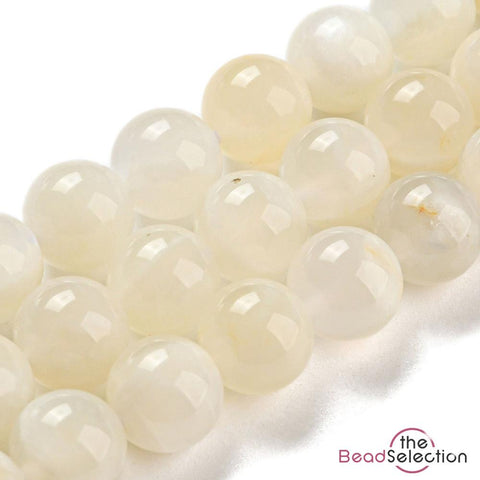 NATURAL WHITE MOONSTONE ROUND GEMSTONE BEADS 6mm 30 Beads GS174