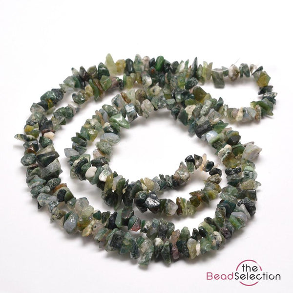 Green Moss Agate Beads Chip 8mm-5mm 1Strand 240+ Natural Gemstone GC60