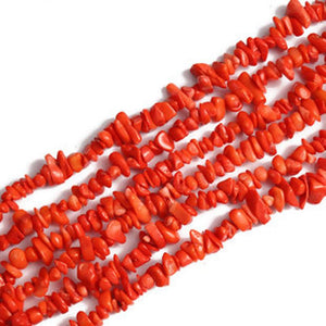 PREMIUM QUALITY ORANGE RED CORAL CHIP BEADS 15mm - 7mm 200+ 1 STRAND Beads GC2