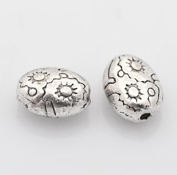 20 TIBETAN SILVER SPACER BEADS CHARMS OVAL ROUND DISC HEART CHOICE TOP QUALITY