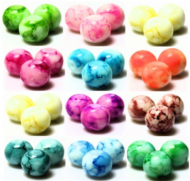 PASTEL SUMMER DRAWBENCH GLASS BEADS choose 6mm 8mm 10mm COLOUR CHOICE
