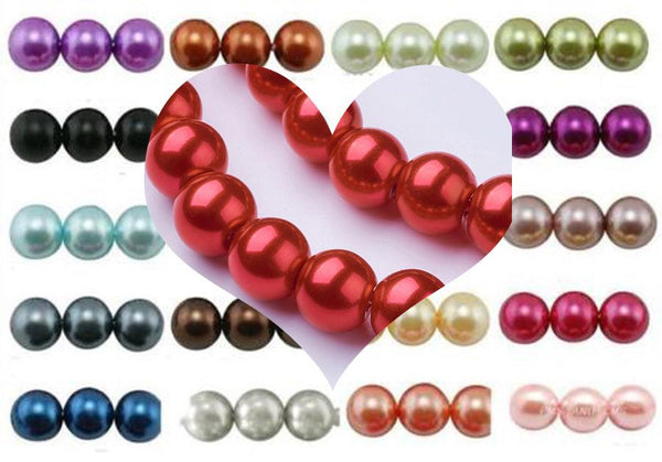 XMAS MIX RED GREEN GOLD GLASS PEARL BEADS 4mm x 400 6mm x 200 8mm x100 10mm x 50