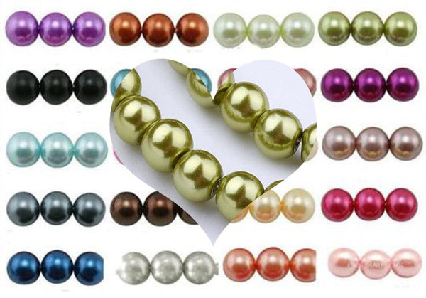 XMAS MIX RED GREEN GOLD GLASS PEARL BEADS 4mm x 400 6mm x 200 8mm x100 10mm x 50
