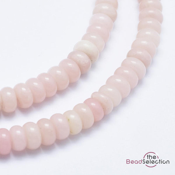 50 Pink Opal Gemstone Rondelle Flat Round Beads 6mm Jewellery Making GS151