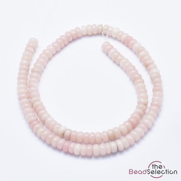 50 Pink Opal Gemstone Rondelle Flat Round Beads 6mm Jewellery Making GS151