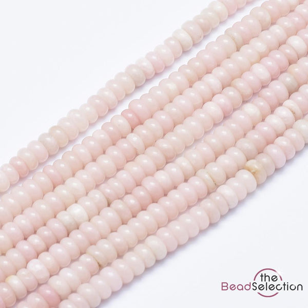 50 Pink Opal Gemstone Rondelle Flat Round Beads 6mm Jewellery Making GS151