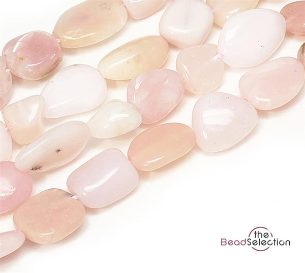 Pink Opal Tumbled Nugget Gemstone Chip Beads 8mm - 15mm 1 STRAND 45+ Chakra GC44