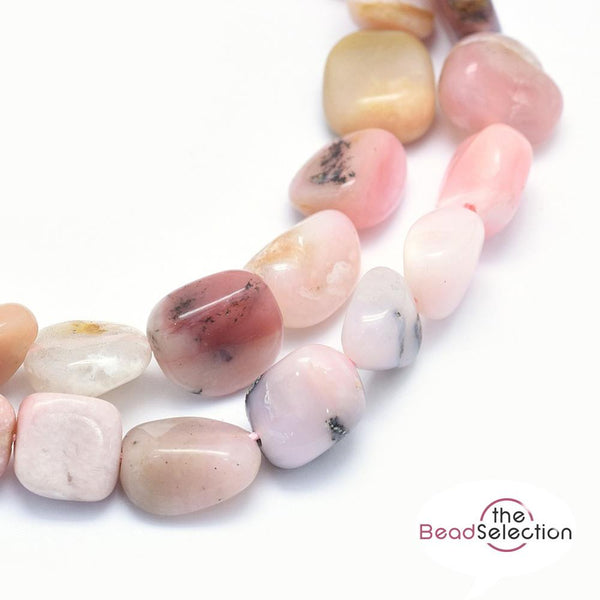 PINK OPAL TUMBLED NUGGET GEMSTONE CHIP BEADS 5mm - 11mm 1 STRAND 40+ GC45
